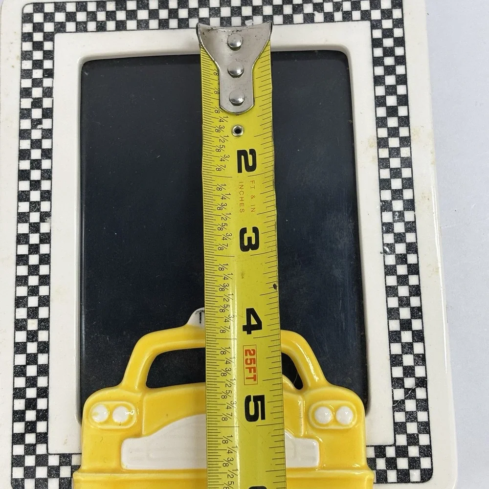 Vintage 70s/80s Vandor Imports Taxi Cab Checkered Novelty Picture Frame